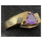 10k Gold Ring W/amethyst, Tw 3.7, Sz 6ï¿½