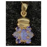 14k Gold Pendant W/amethyst, Tw 1.3g, Sz ï¿½in Tall