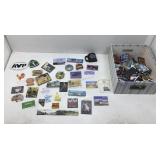 Box slot of hundreds of refrigerator magnets