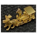 10k Gold Moose & Train Pendant, Tw 5.4g, Sz 1in