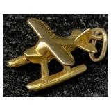 14k Gold Seaplane Pendant, Tw 2.4g, Sz ï¿½