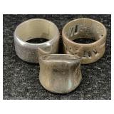 3 Sterling Silver Rings, Tw 27.1g, Sz 6, 7.5 & 8