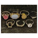7 Sterling Silver Rings, Tw 25g, Sz 5, 7, & 8