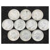 10-90% Silver Roosevelt Dimes, Fv $1.0