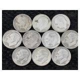 10-90% Silver Roosevelt Dimes, Fv $1.0