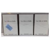 Three boxes of la Vida es Bella, perfume new in