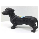 Cast iron wiener dog savings bank