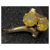 10k Gold Ring W/topaz, Tw 2g, Sz 7