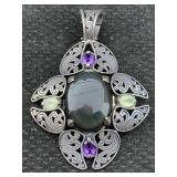 Sterling Silver Pendant Signed R, Cp, Tw 39.9g,