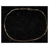 14k Gold Bracelet, Tw 1.2g, Sz 8in Long