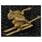 10k Gold Ski Man Pendant, Tw 6.9g, Sz 1in Long