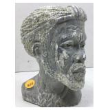 This hand carved soapstone male bust shares