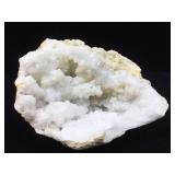 This is a quartz geode, a hollow rock formation