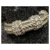 Judith Ripka Sterling Silver Ring W/cz, Tw 8.4g,