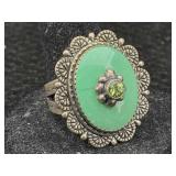 Sterling Silver Ring W/stones, Tw 10.6g, Sz 9