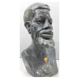 This hand carved African soapstone male bust,
