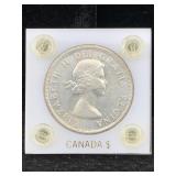 .800 Silver 1958 Canada Dollar, Tw 23.3g