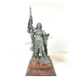 Cast Resin Medieval Female Warrior Sculpture.