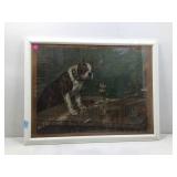 Vintage American gentleman, Boston terrier, print