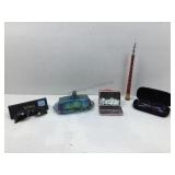 A small box lot of five items, two sunglasses and