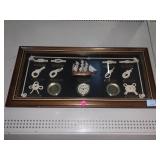 Wooden Wall Hanging Nautical Shadowbox Clock