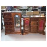 2 Jewelry Boxes. Largest Approx 11x15in