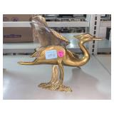 Brass Bird Figurine. Approx 8in