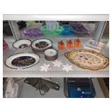 Assorted Holiday Dinnerware. Christmas Platters,