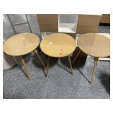 3-wood side tables, approx 19x25in, item number