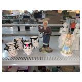 Assorted Home Decor. Angel Statues, Kabuki Mugs &