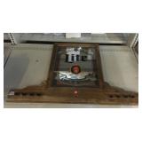 Vintage Miller light wooden framed bar mirror
