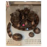 Turkish Coffee Set. Plate Is Damaged.