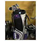 Wilson golf bag w/clubs, see photos