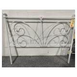 White Metal Headboard With 2 Metal Bed Frames.