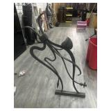 Metal decorative art stand, approx 33x26in