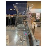 Large Glass Hurricane Vase. Approx 20in Tall