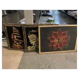 3 Wall Hanging Art Decor. 3D Creation & 2 Signed