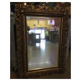 Vintage Gilt Gesso Mirror with Bronze Colored