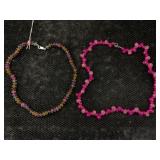 2 Bead Necklaces W/sterling Clasp & Some Gemstone