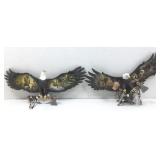 Pair Resin Eagle Native American Wall Hangings -