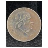 1947-50% Silver 1 Peso "cacheton", Tw 13.8g