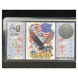 1 Grain Silver Bar .999 Fine Silver