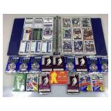 Bin of mixed sports cards