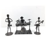 Metal Welded Recycled Jazz Band Sculptures -