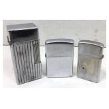Pair Vtg Zippo Lighters and Parker Table Lighter