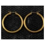 14k Gold Hoop Earrings, Tw 8.4g, Sz 1ï¿½in Diameter,