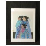 A limited addition lithograph titled three Navajo