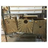 3 Wicker baskets and more, approx 12x12x13in
