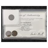 3-1881 & 1897 Indian Head Pennies W/coa