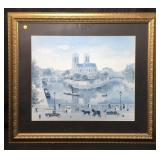 This framed print appears to be a lithograph or